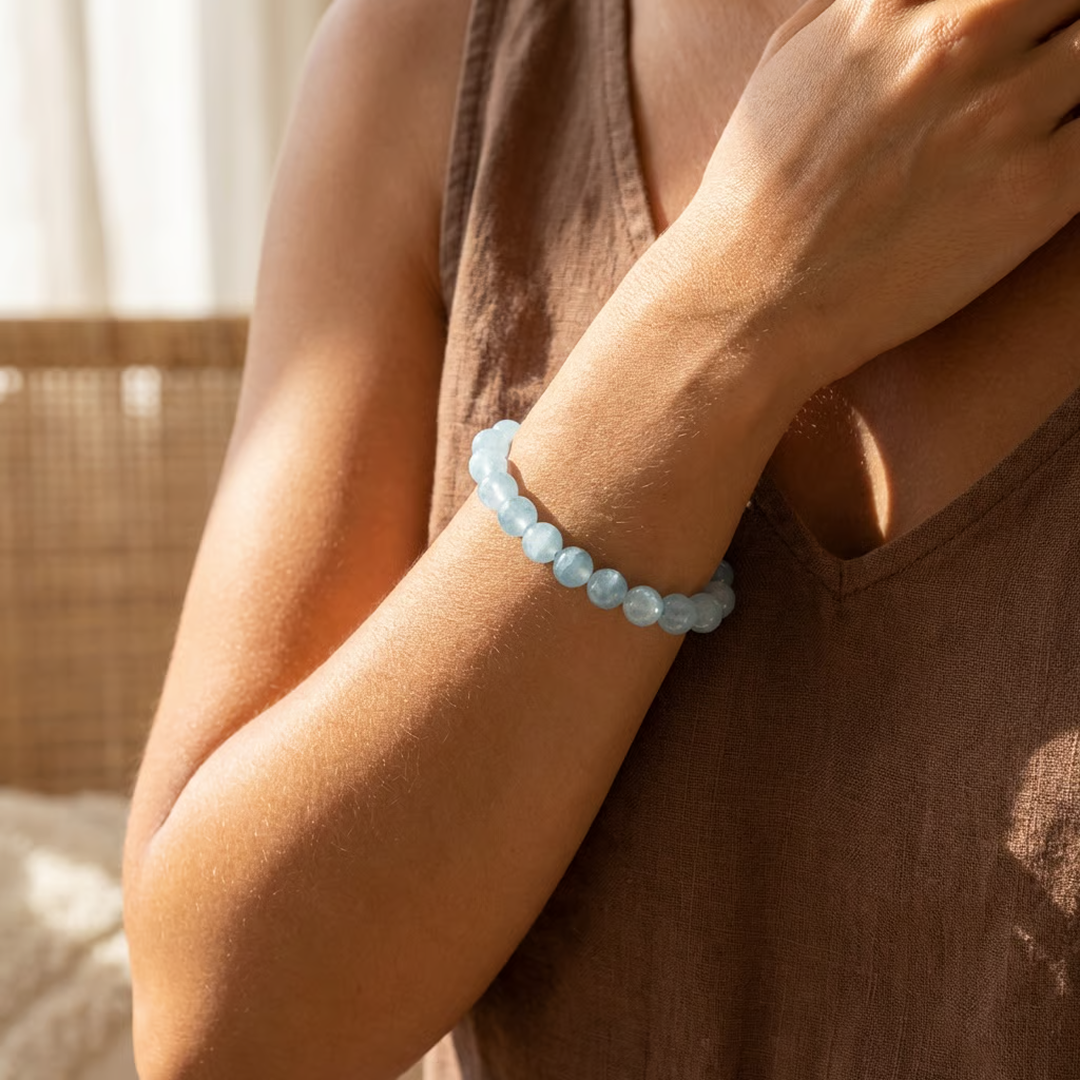"Happiness" Bracelet in Aquamarine