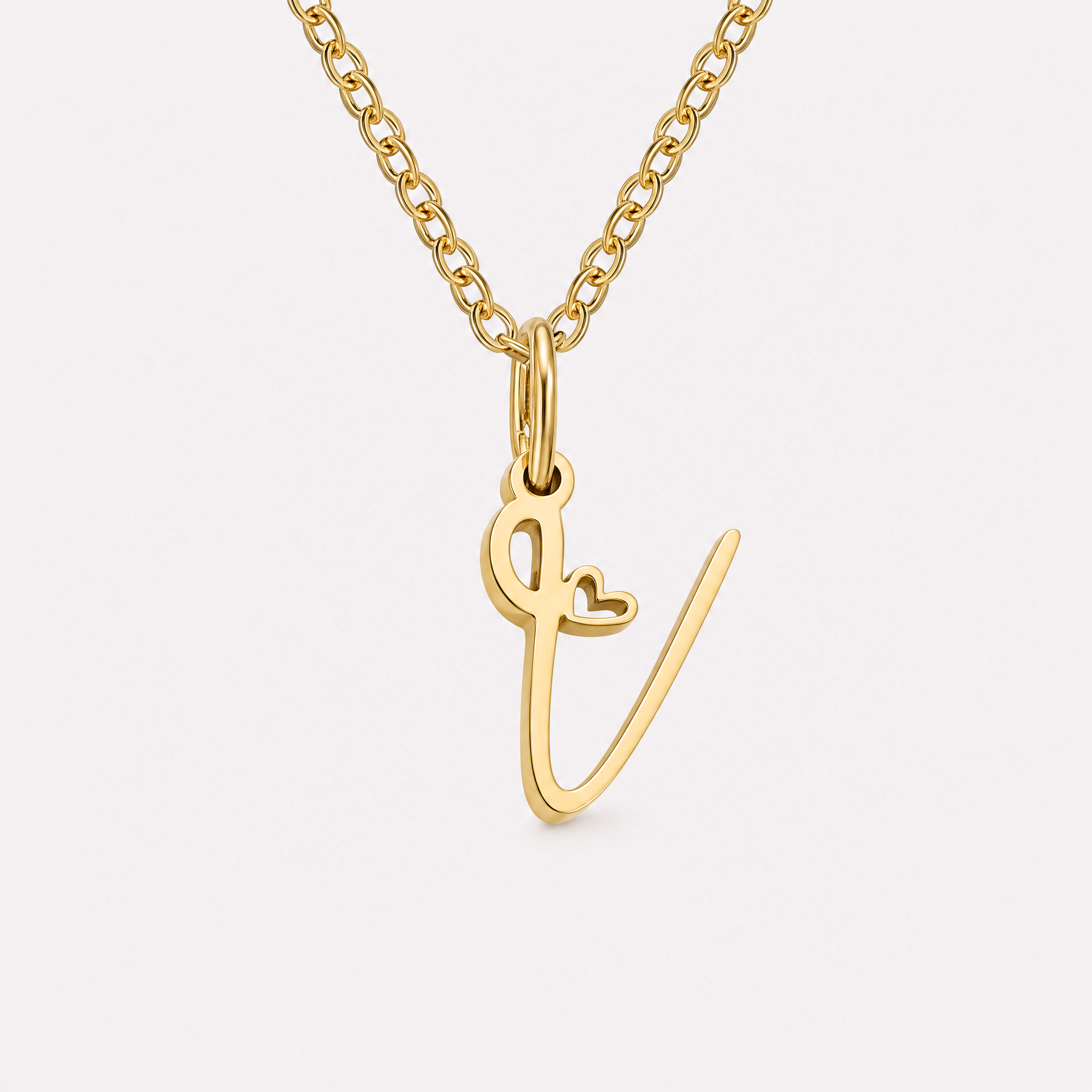 Carina Heart Initial Necklace
