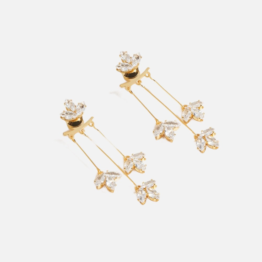 Crystal Lotus Waterfall Earrings