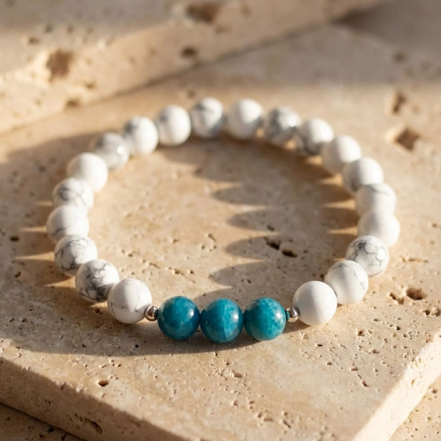 "Motivation" Bracelet in Apatite & Howlite