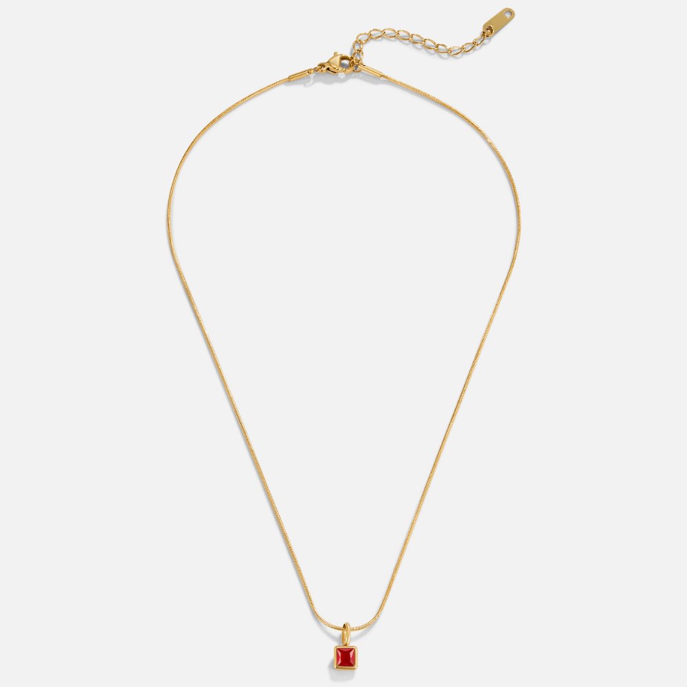 Benedetta Square Birthstone Necklace