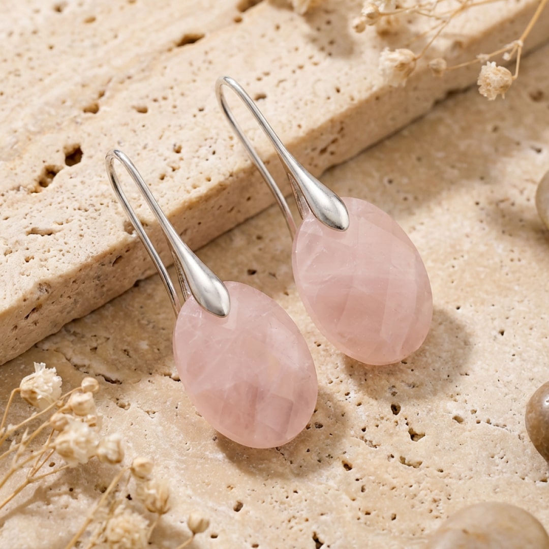 "Elova" Earrings in Natural Stone