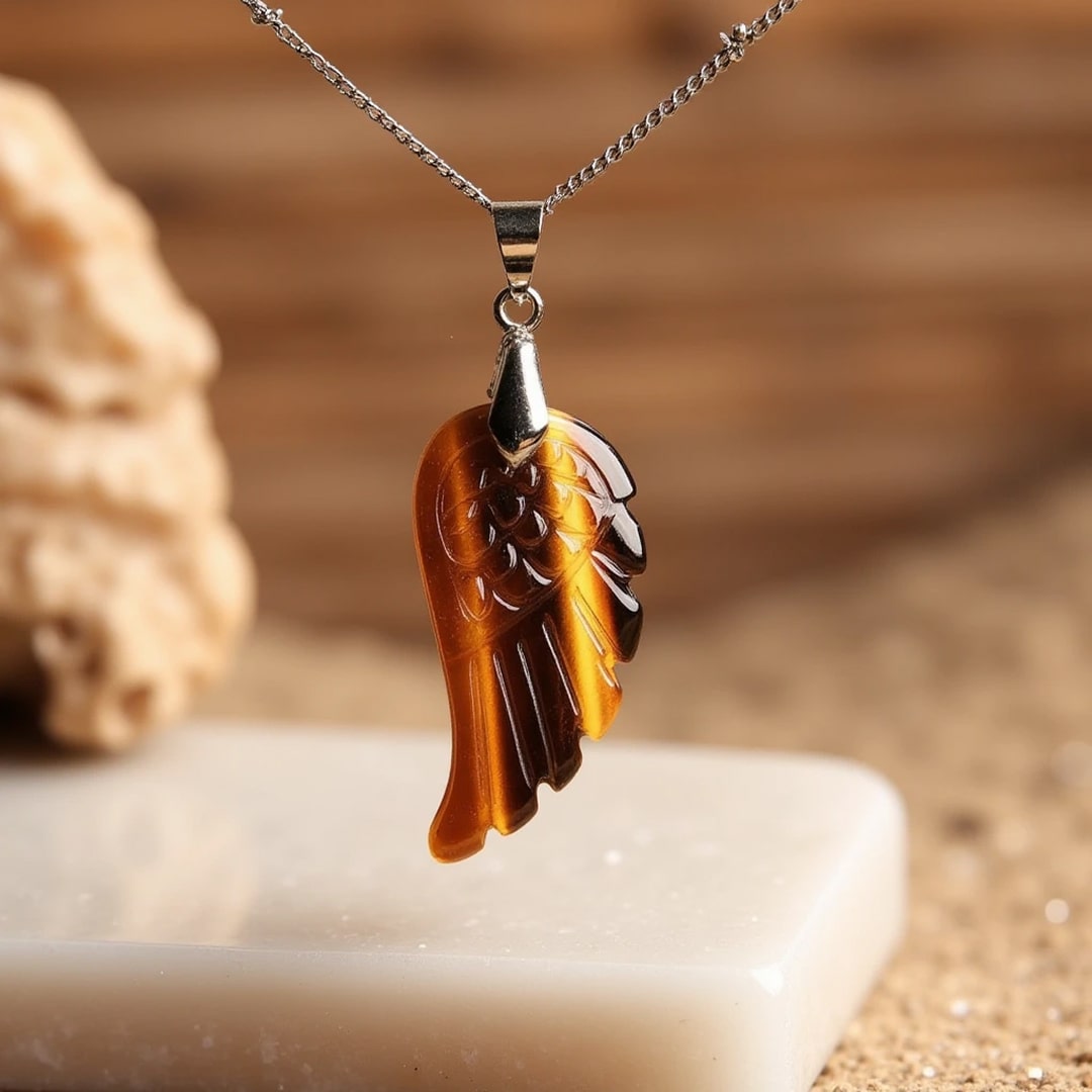 "Light Wing" Pendant in Natural Stone