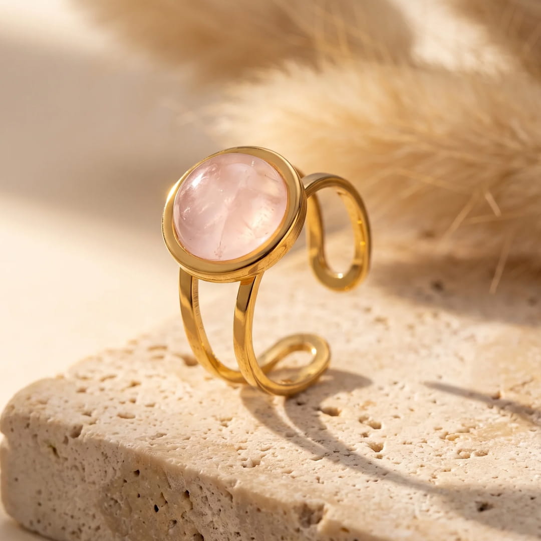 "Iris" Ring in Rose Quartz
