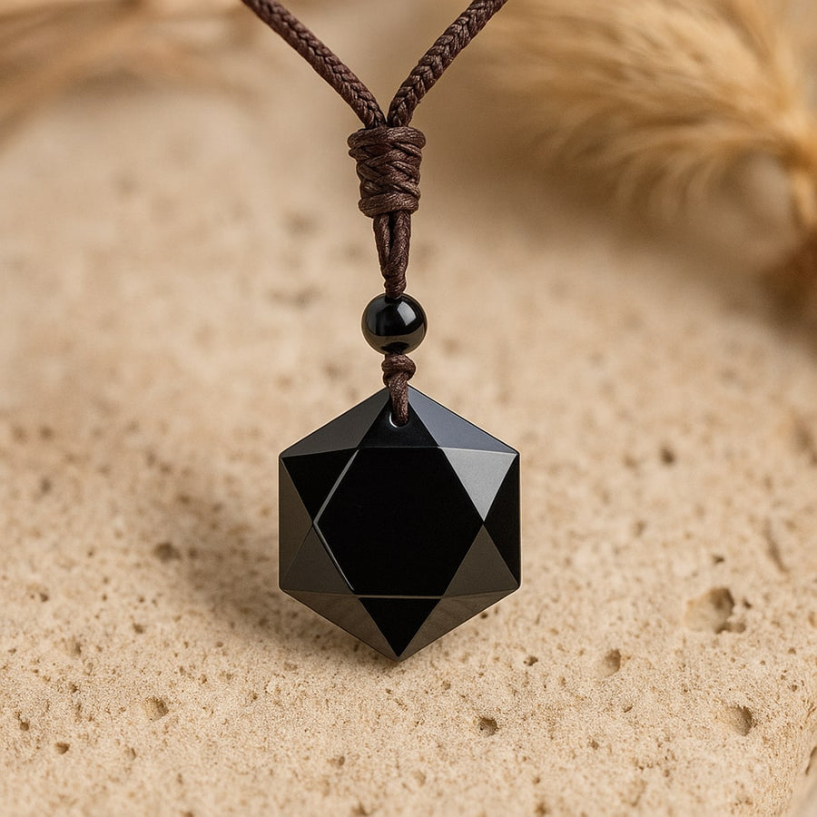 "Star" Pendant in Black Obsidian