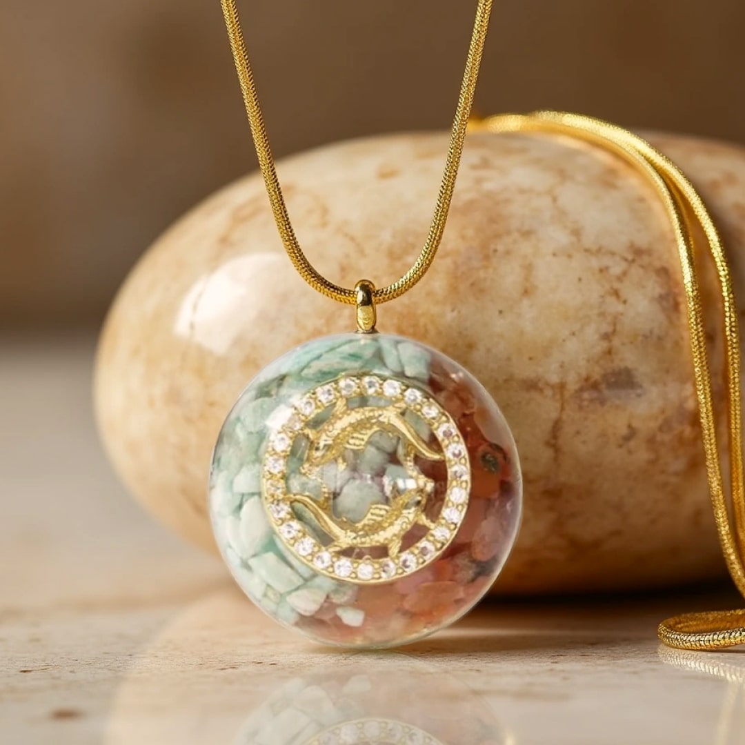 "Astrological Sign" Orgonite Pendant in Stone Chips