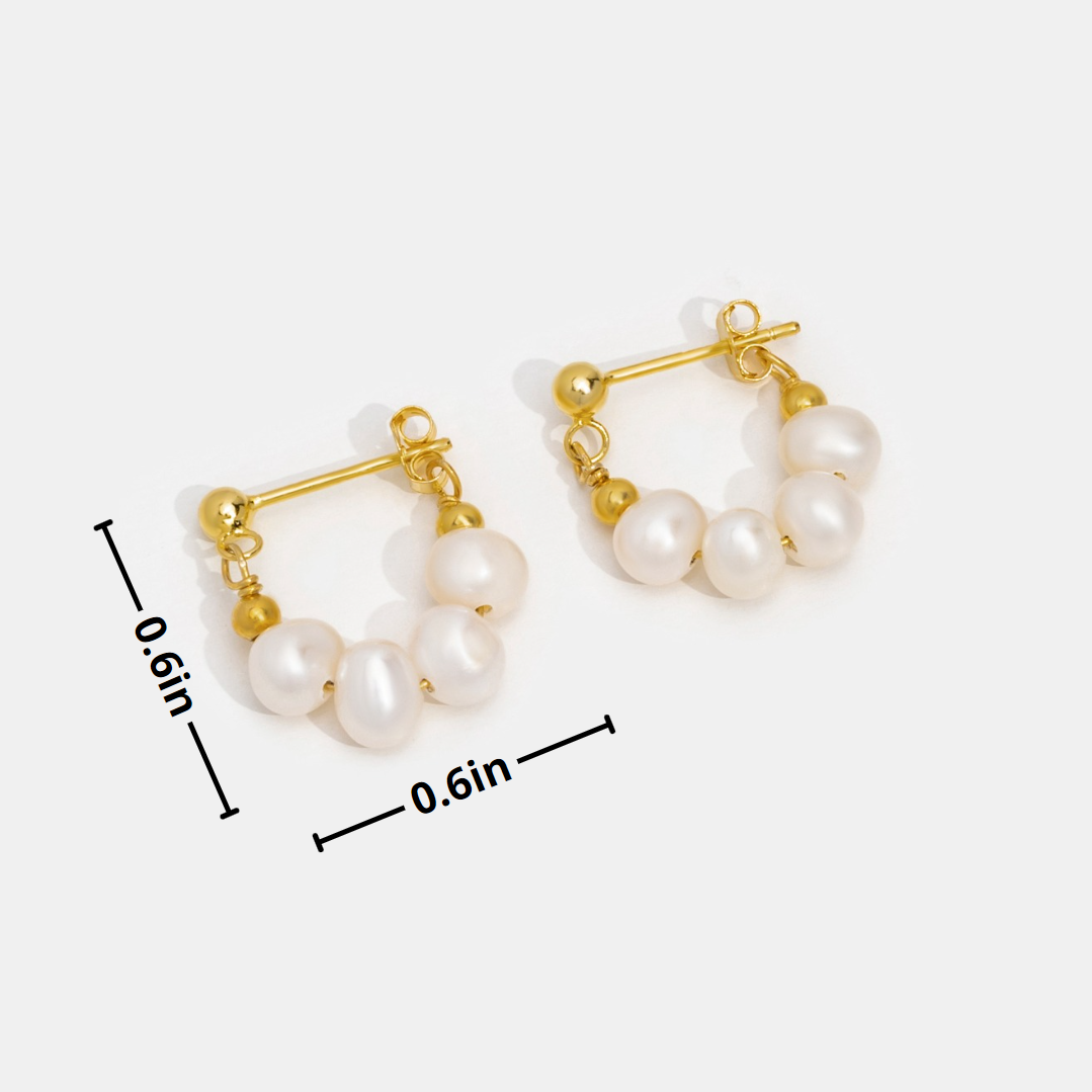Elettra Pearl Row Hoops