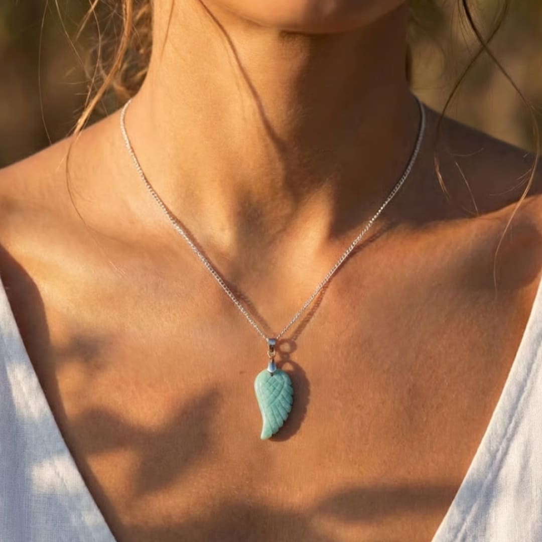 "Light Wing" Pendant in Natural Stone