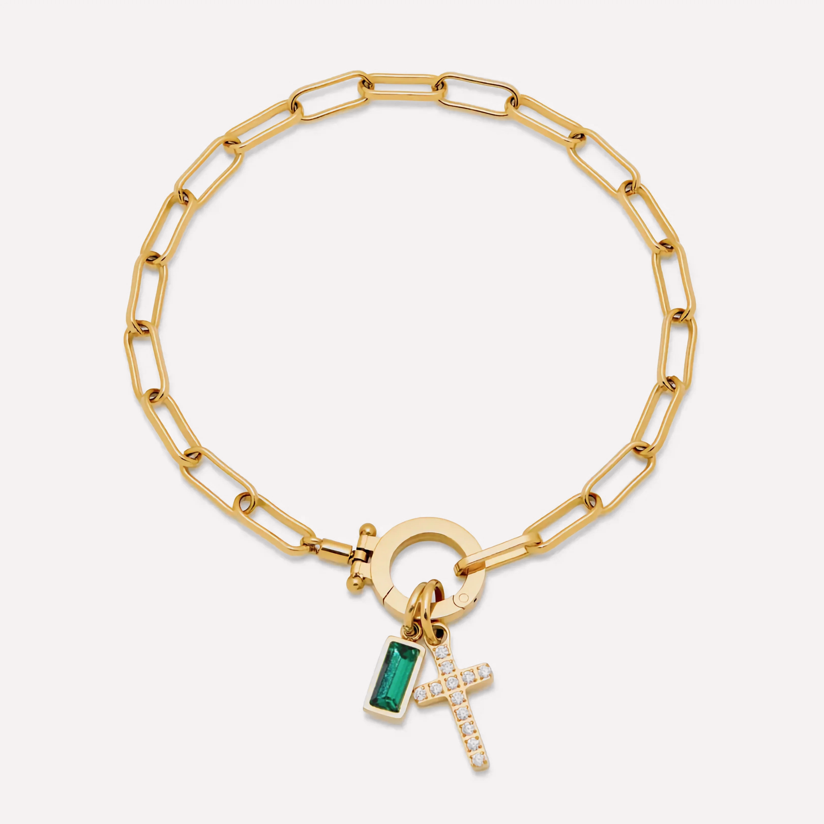 Grazia Birthstone Cross Bracelet — May