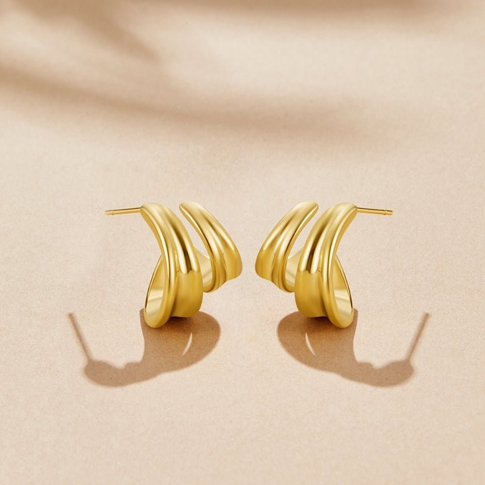 Ernesta Ridged Hoops