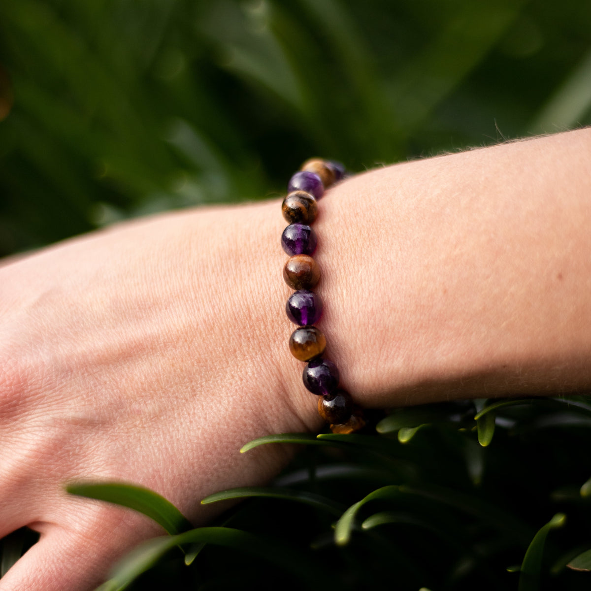 "Deliverance" Bracelet in Amethyst & Tiger's Eye