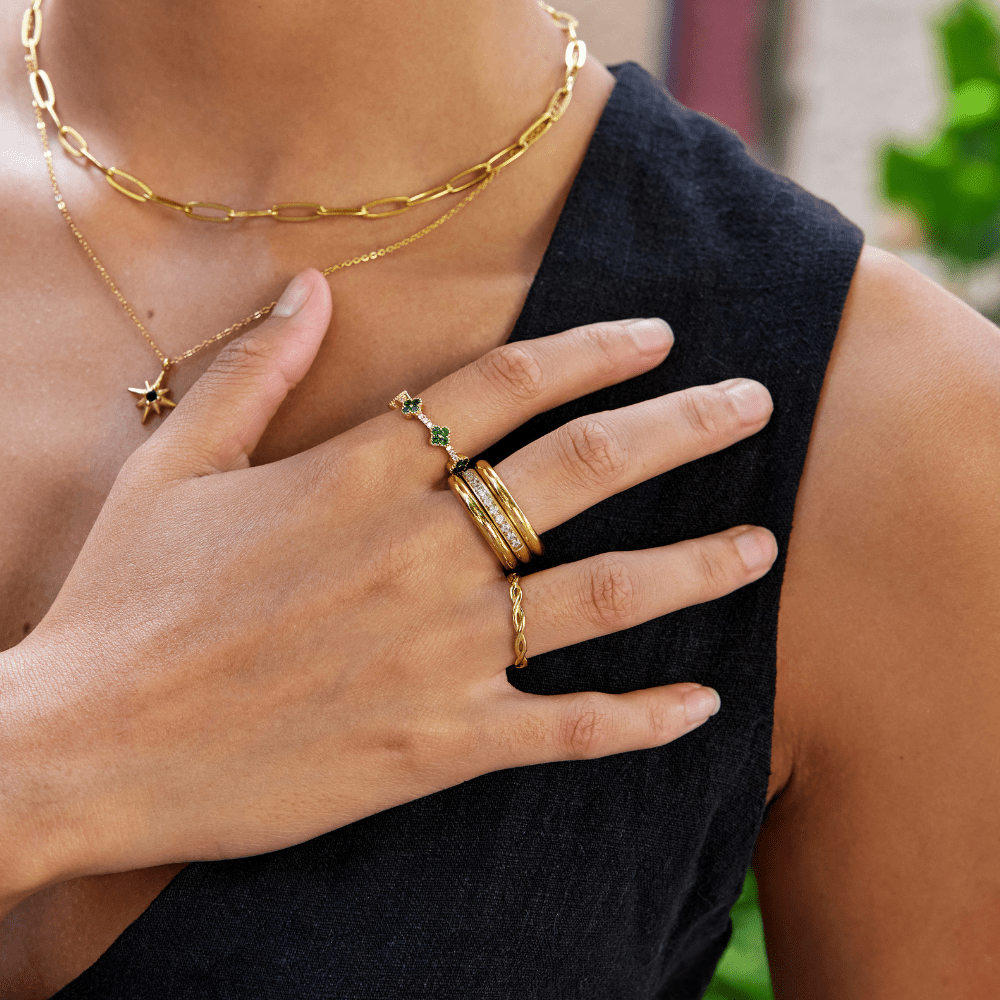 Terza Crystal Ring Set