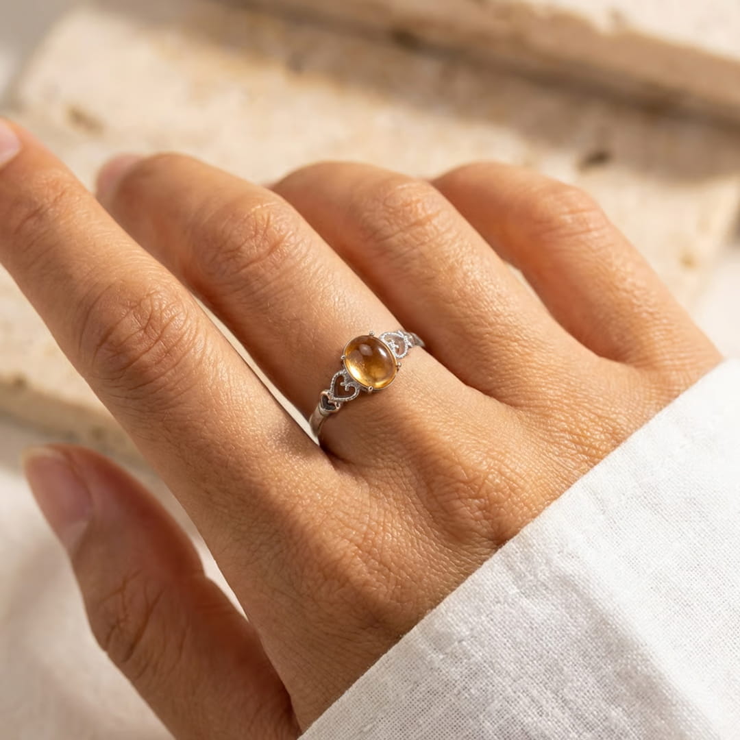 "Aurelia" Adjustable Ring in Citrine