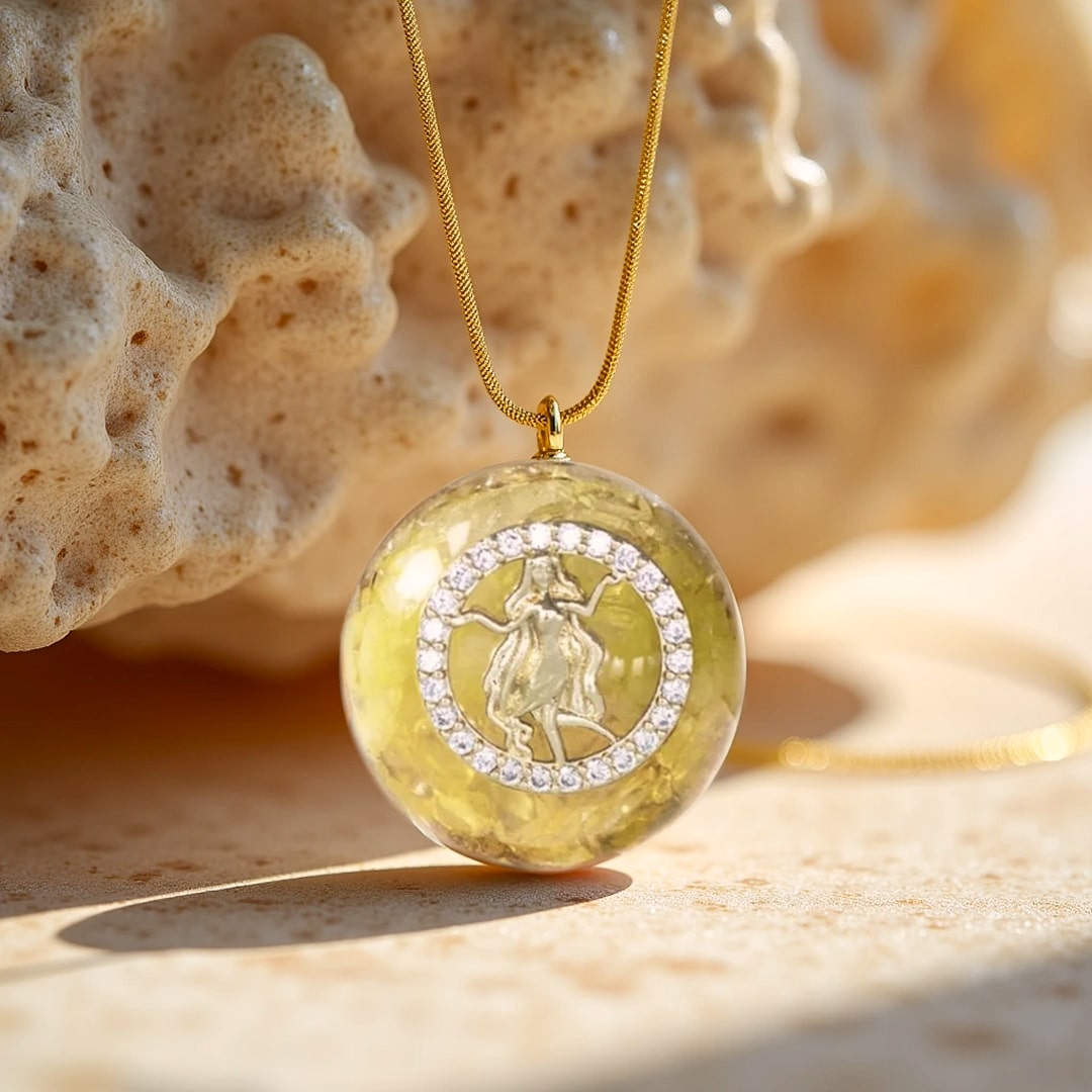 "Astrological Sign" Orgonite Pendant in Stone Chips
