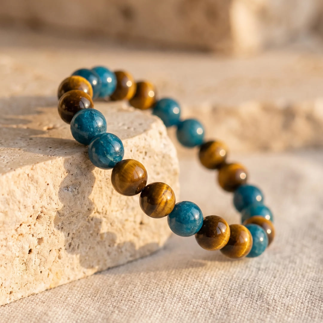 "New Momentum" Bracelet in Apatite & Tiger's Eye