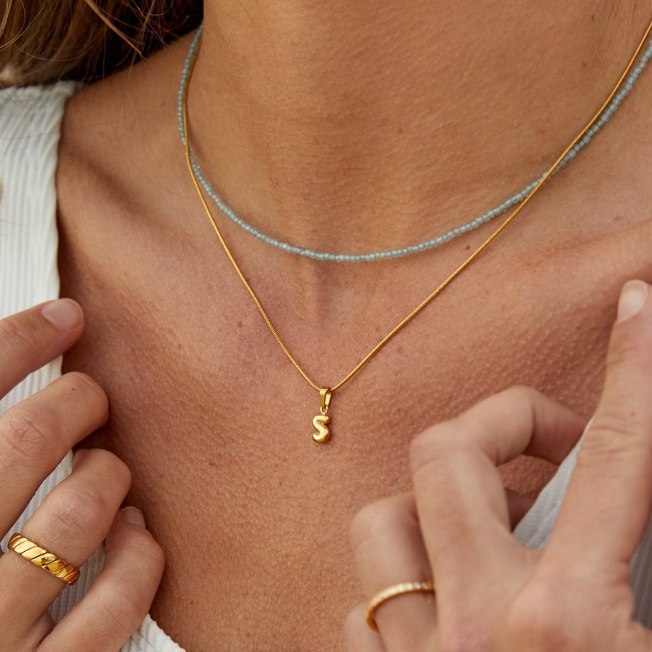 Bettina Bubble Initial Necklace