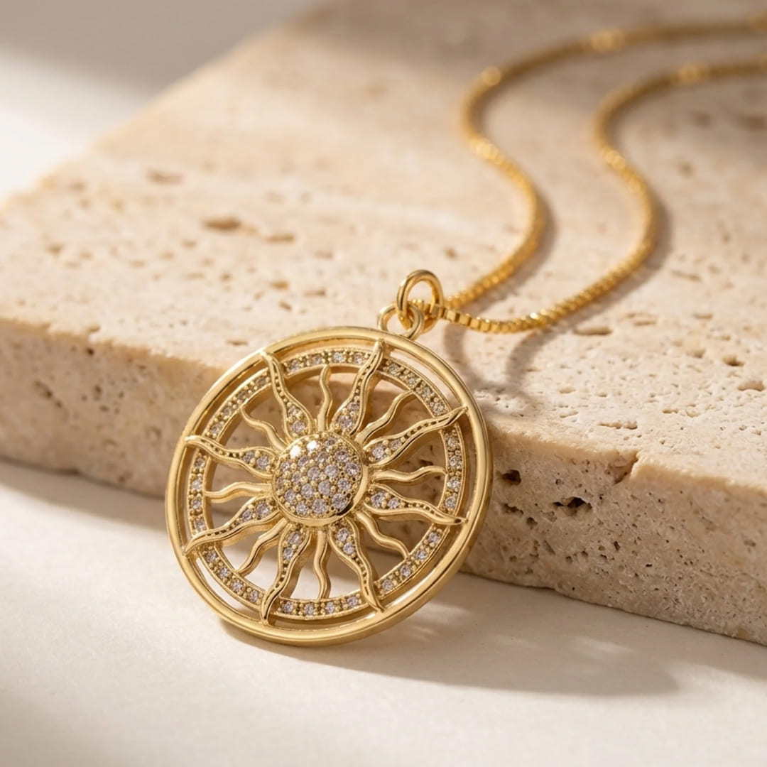 "Inner Radiance" Golden Sun Necklace