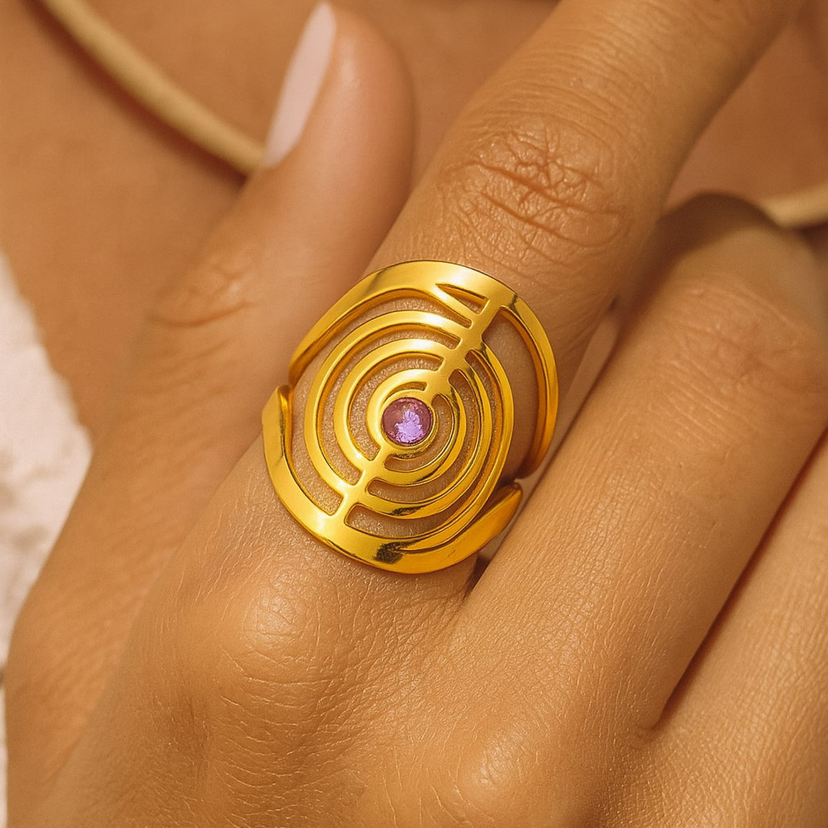 "Energy Spiral" Adjustable Ring