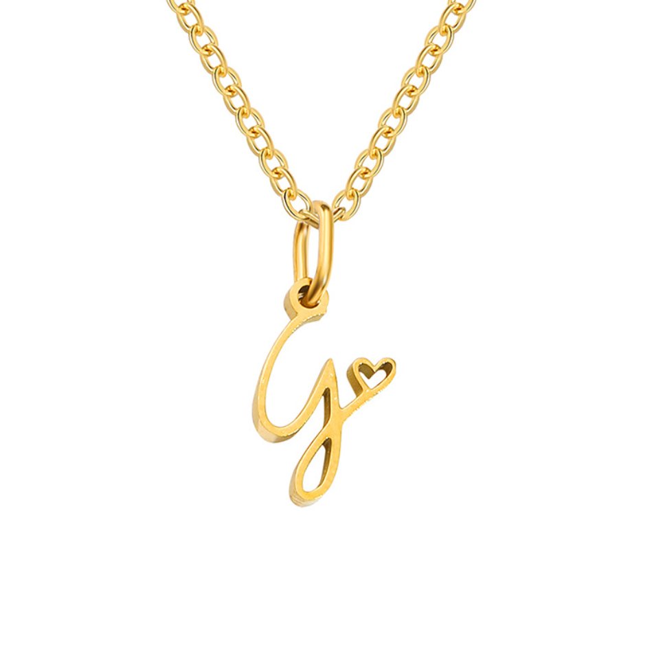Carina Heart Initial Necklace
