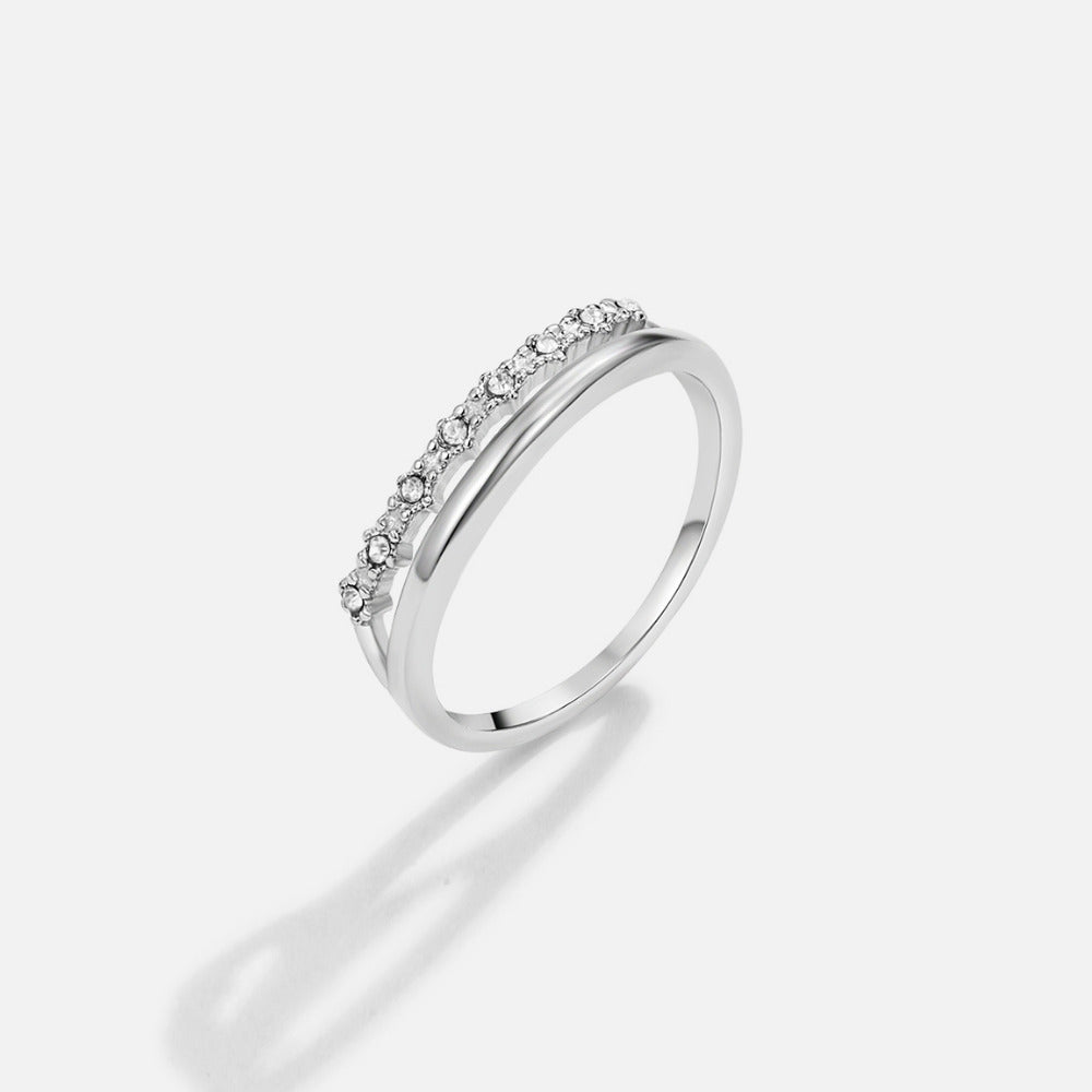 Marissa White Crystal Layered Ring