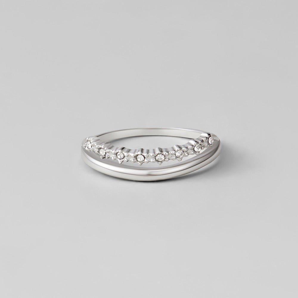 Marissa White Crystal Layered Ring