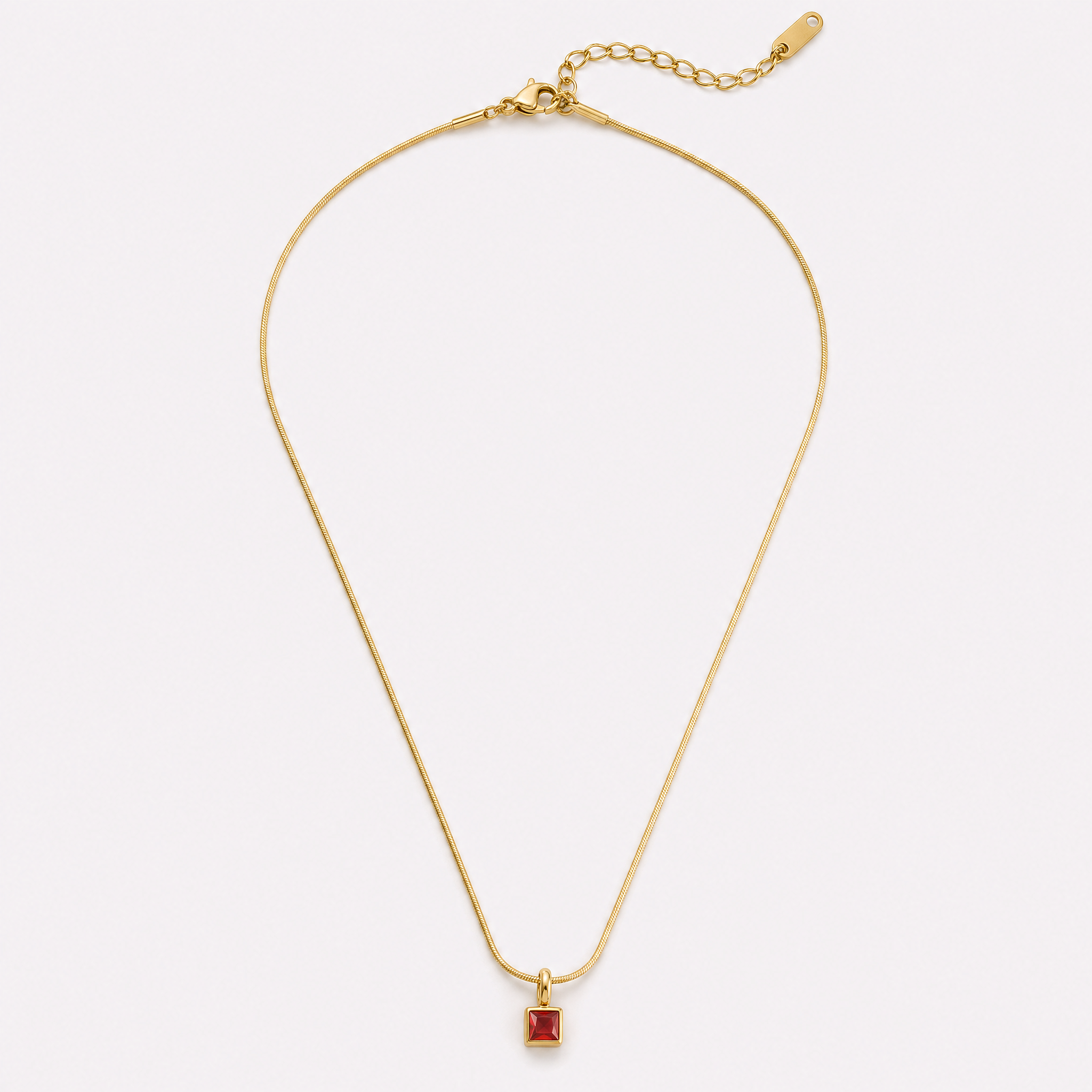 Benedetta Square Birthstone Necklace