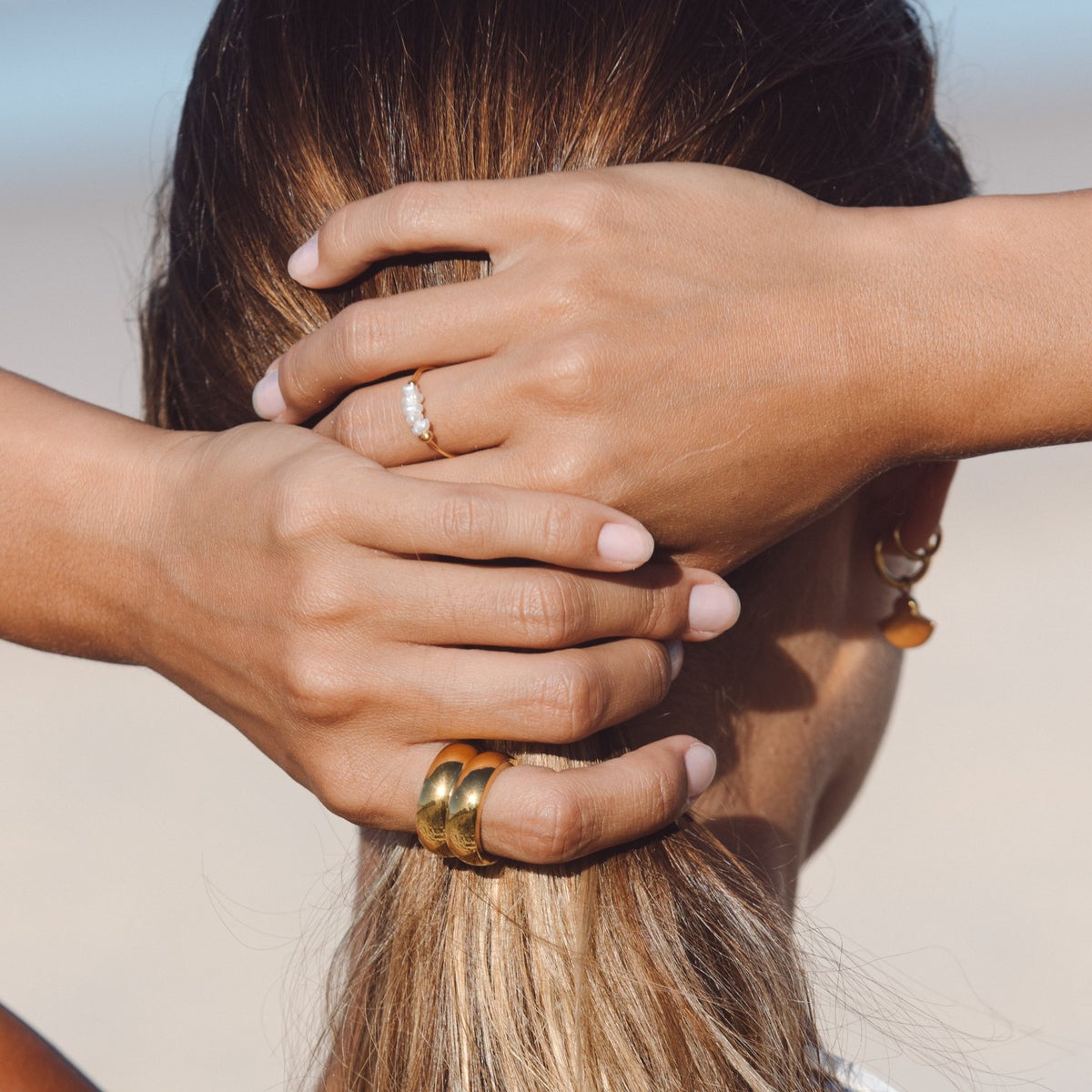 Perlina Pearl Row Ring