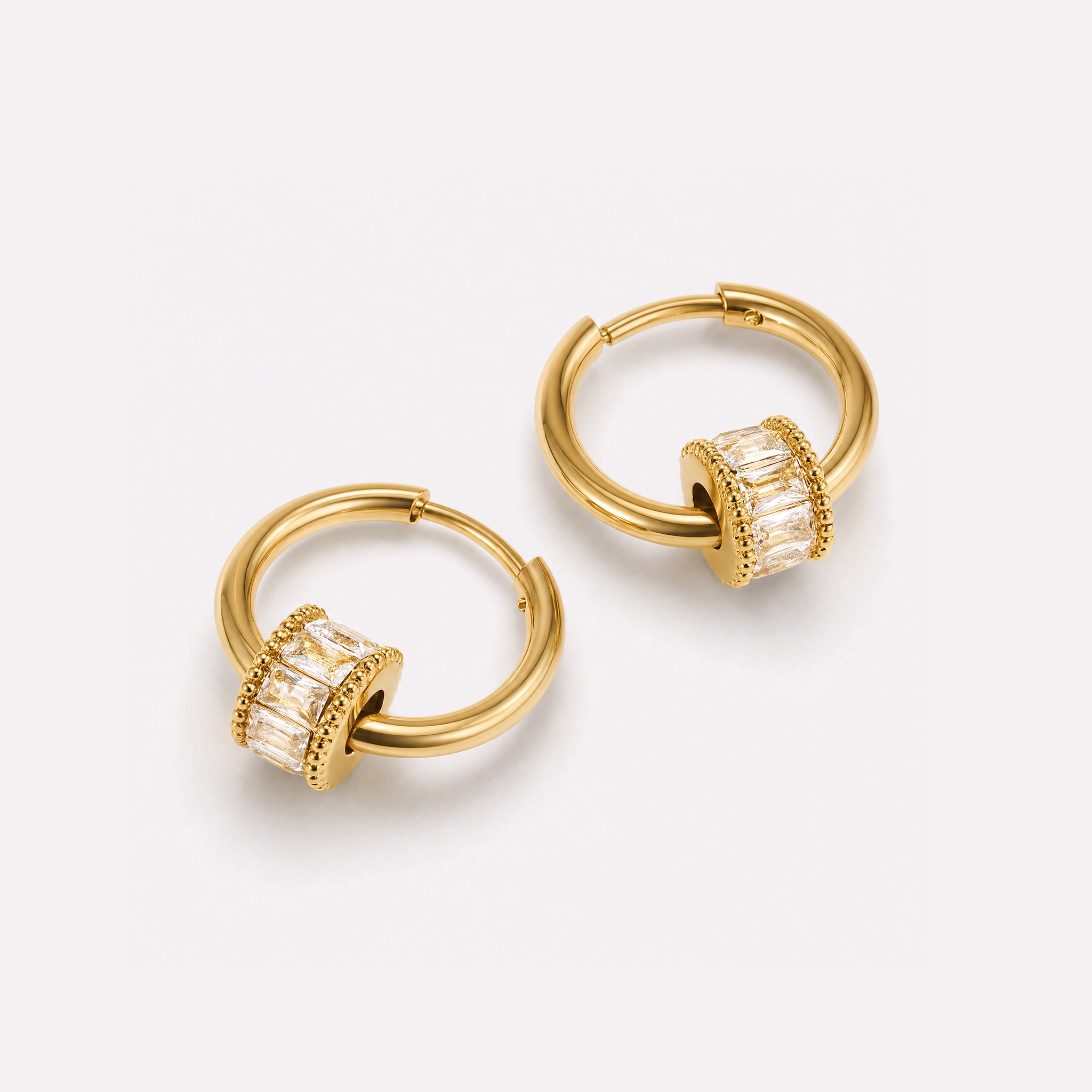 Lidia Crystal Charm Hoops