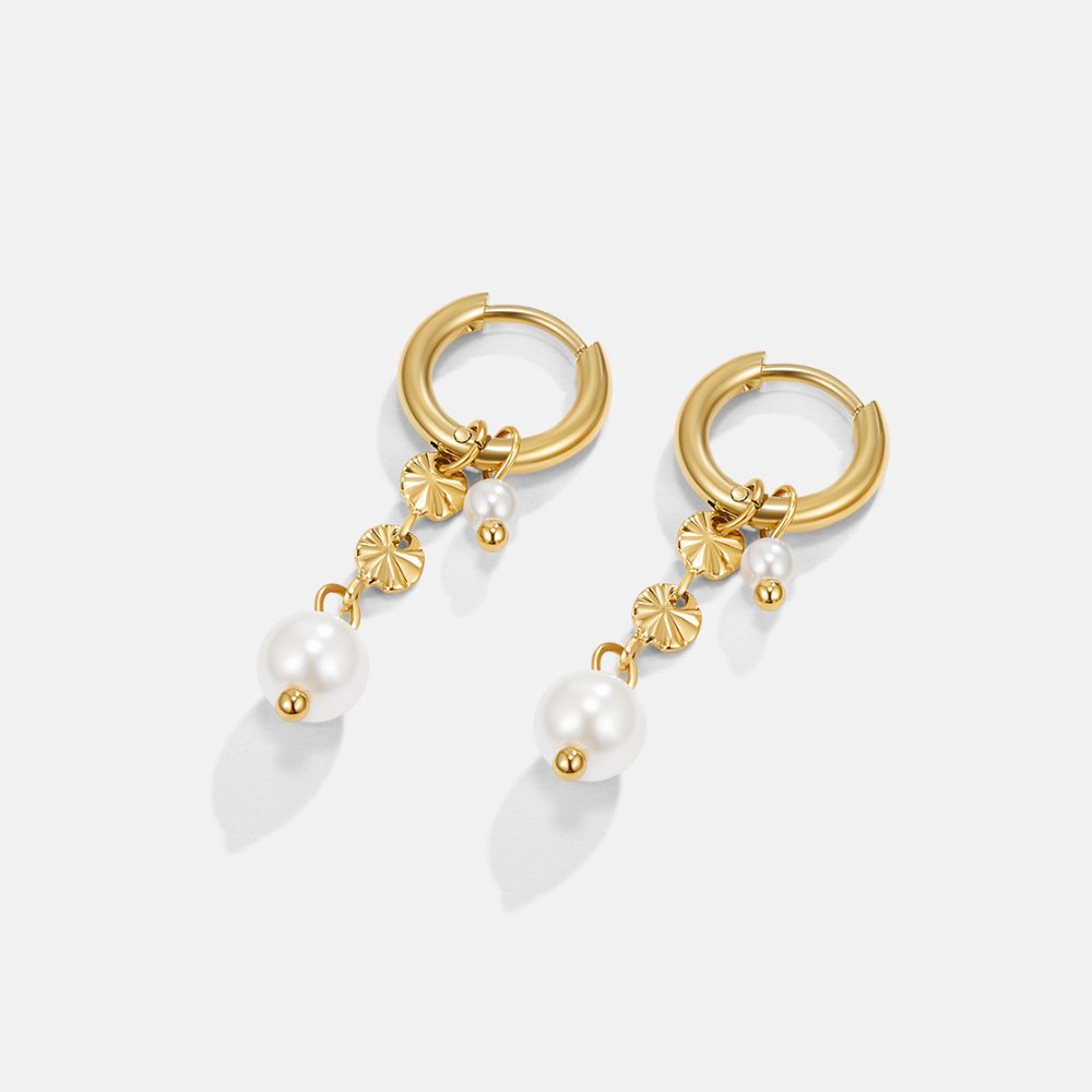 Rosetta Pearl Drop Hoops