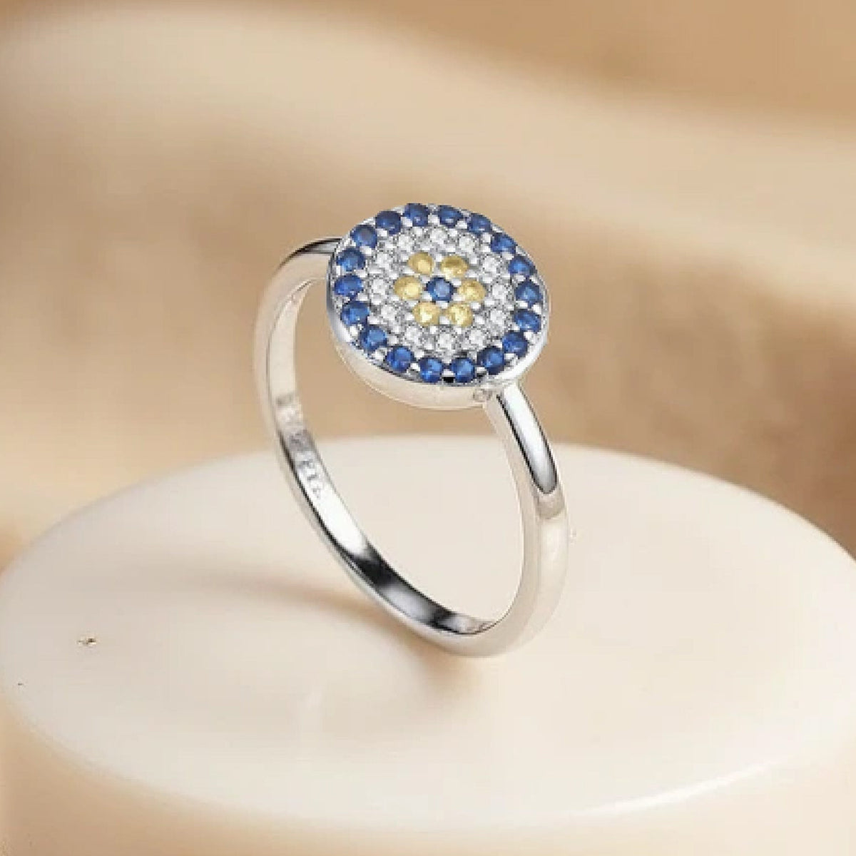 Blue Eye Ring - Mediterranean Sparkle