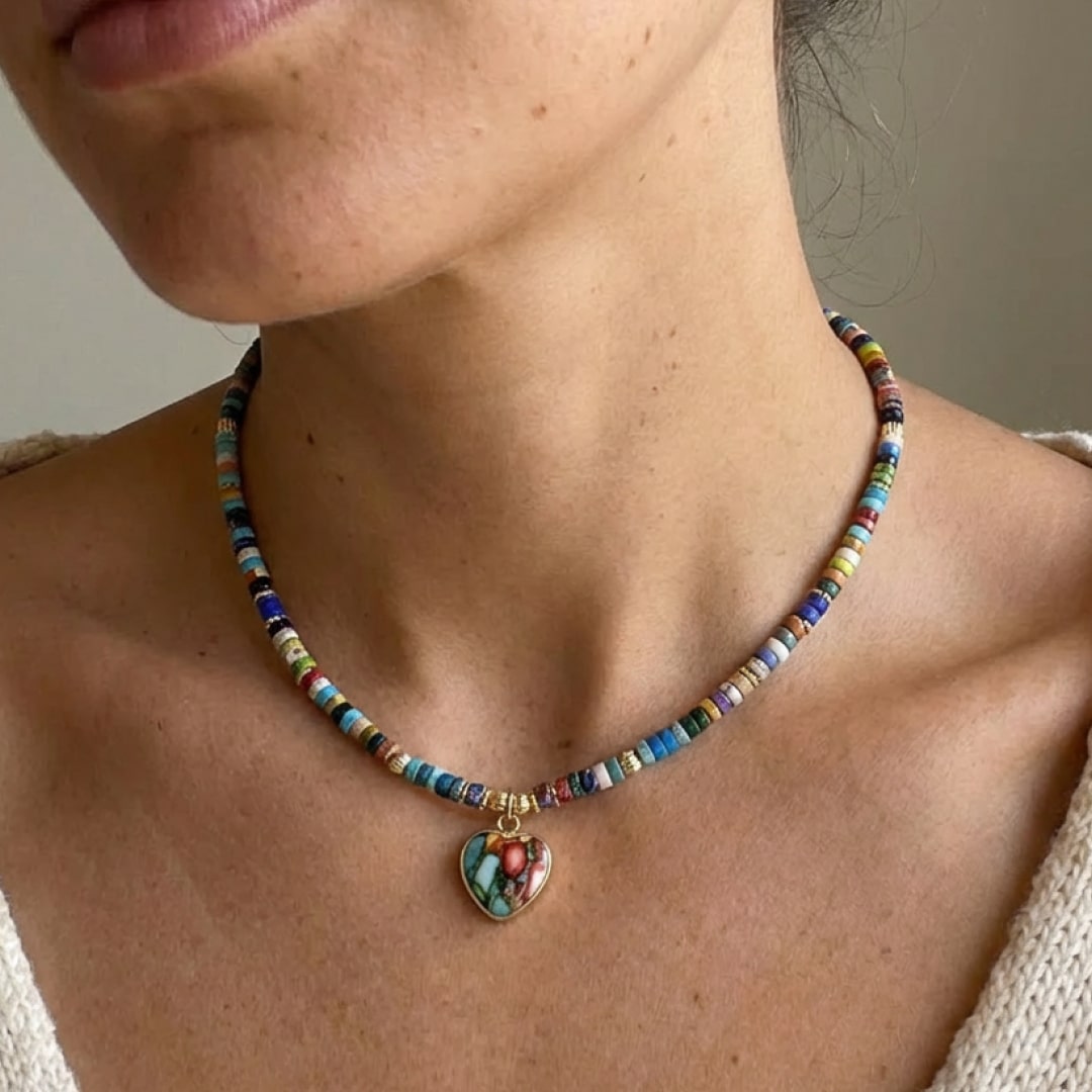 "Multicolored Heart" Necklace