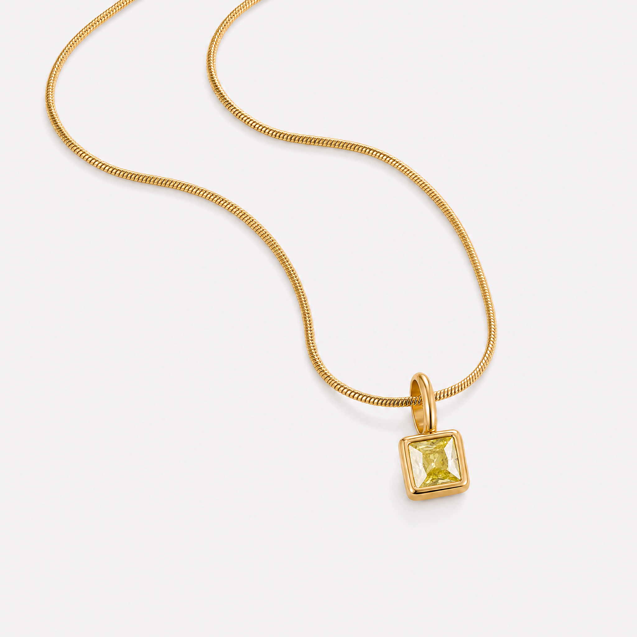 Benedetta Square Birthstone Necklace