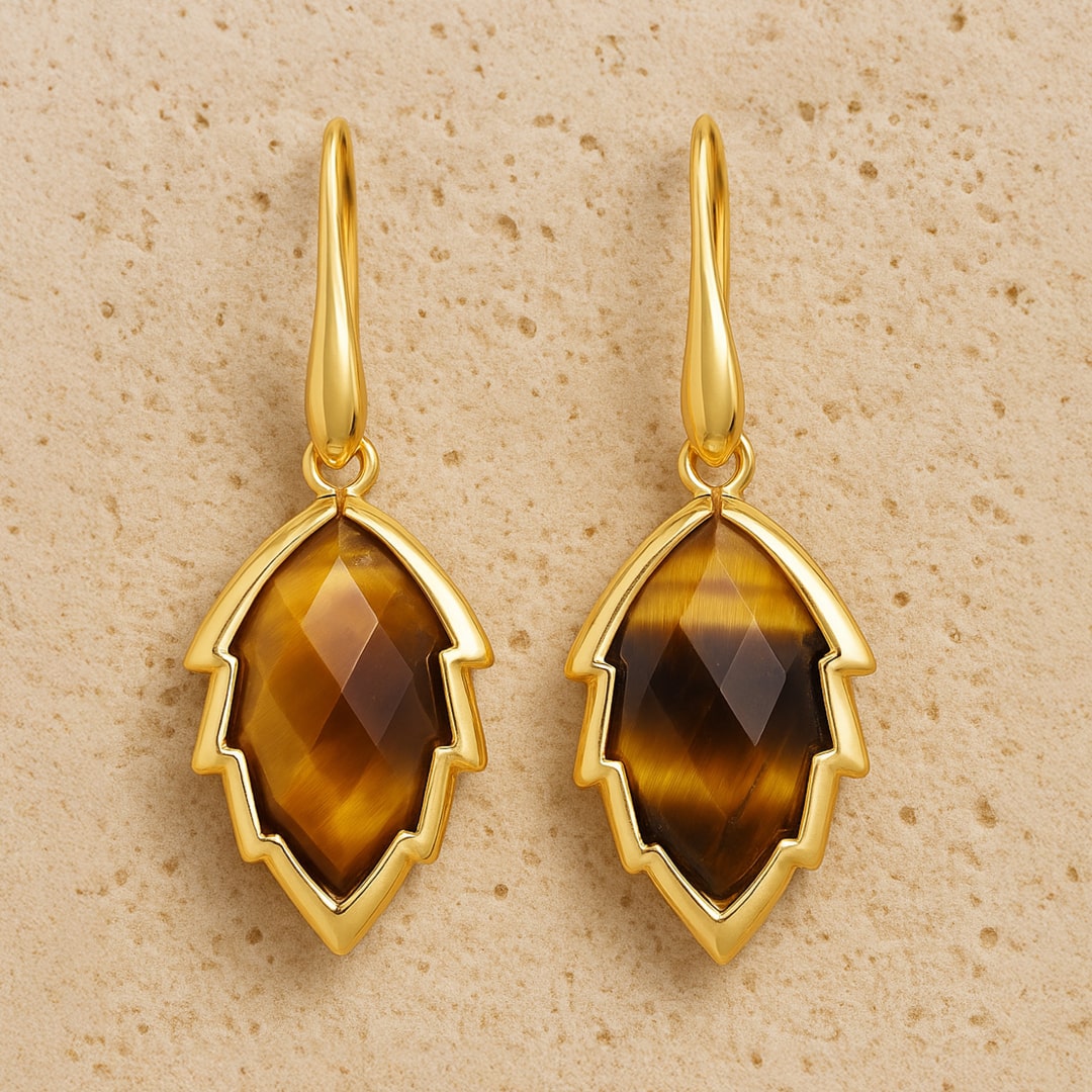 Leaves of the Tree Earrings in Natural Stone