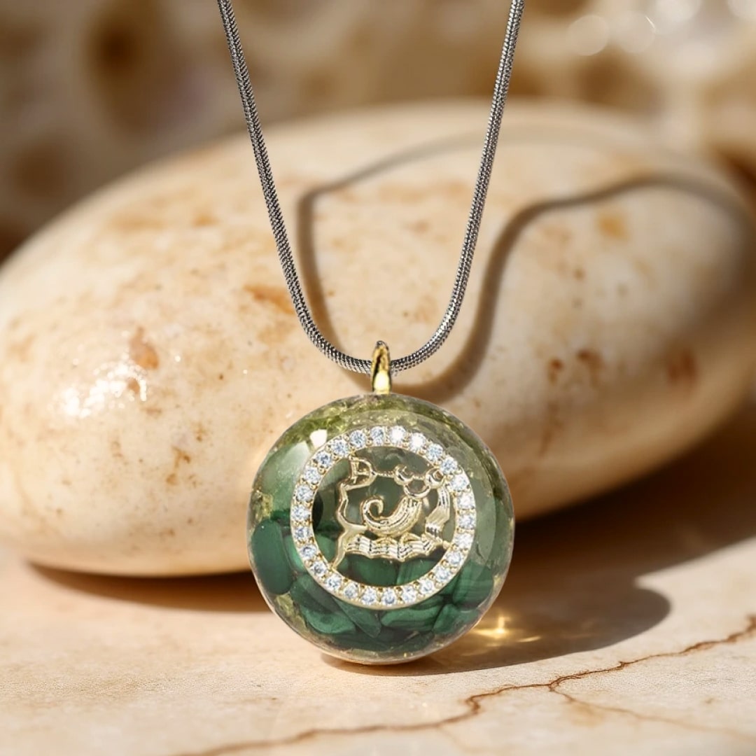 "Astrological Sign" Orgonite Pendant in Stone Chips