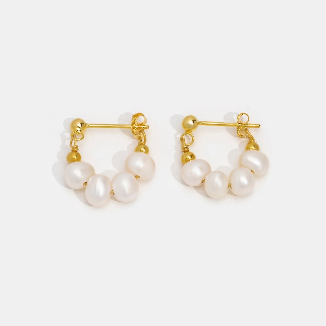 Elettra Pearl Row Hoops