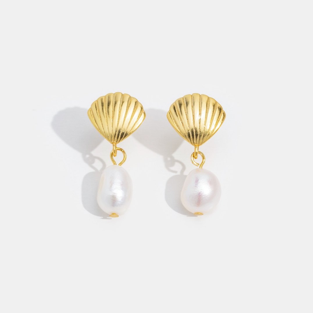 Concetta Shell Pearl Studs