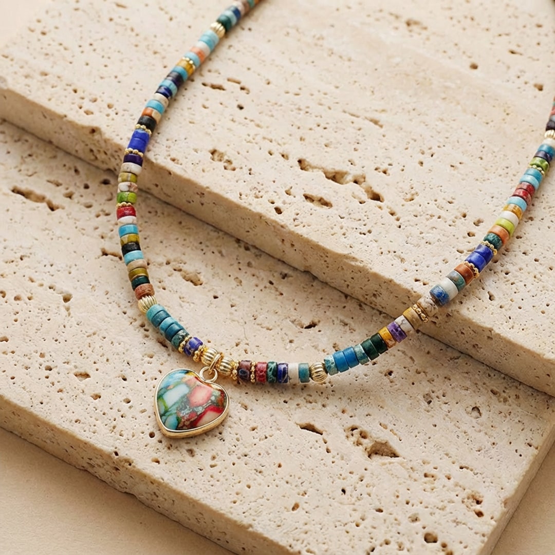 "Multicolored Heart" Necklace