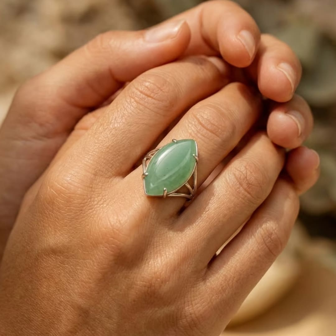 "Vision" Adjustable Ring in Natural Stone