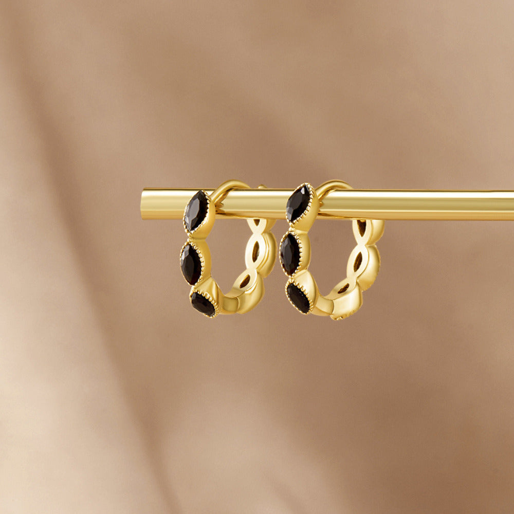 Bruna Onyx Hoops
