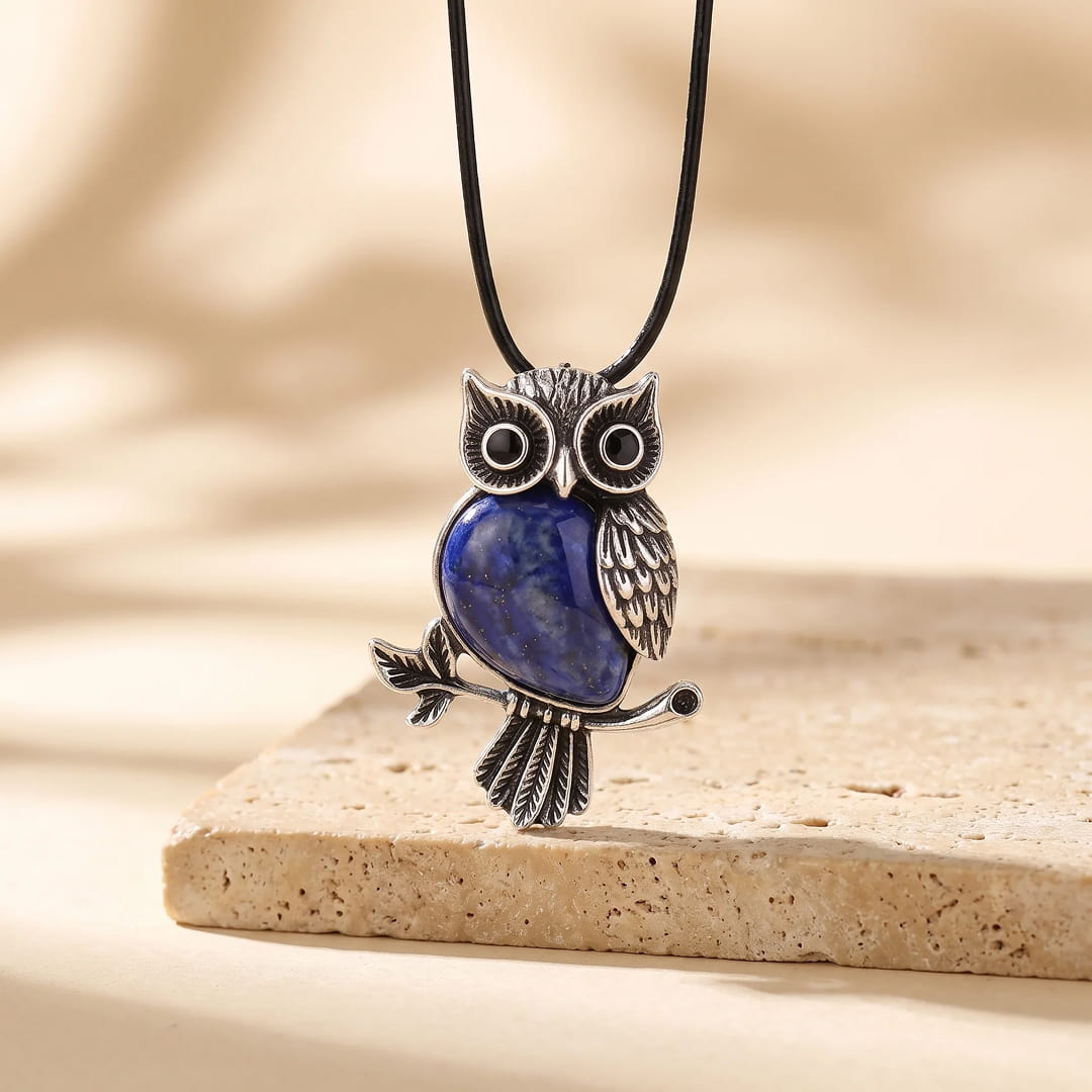 "Owl" Necklace - Natural Stone of Your Choice