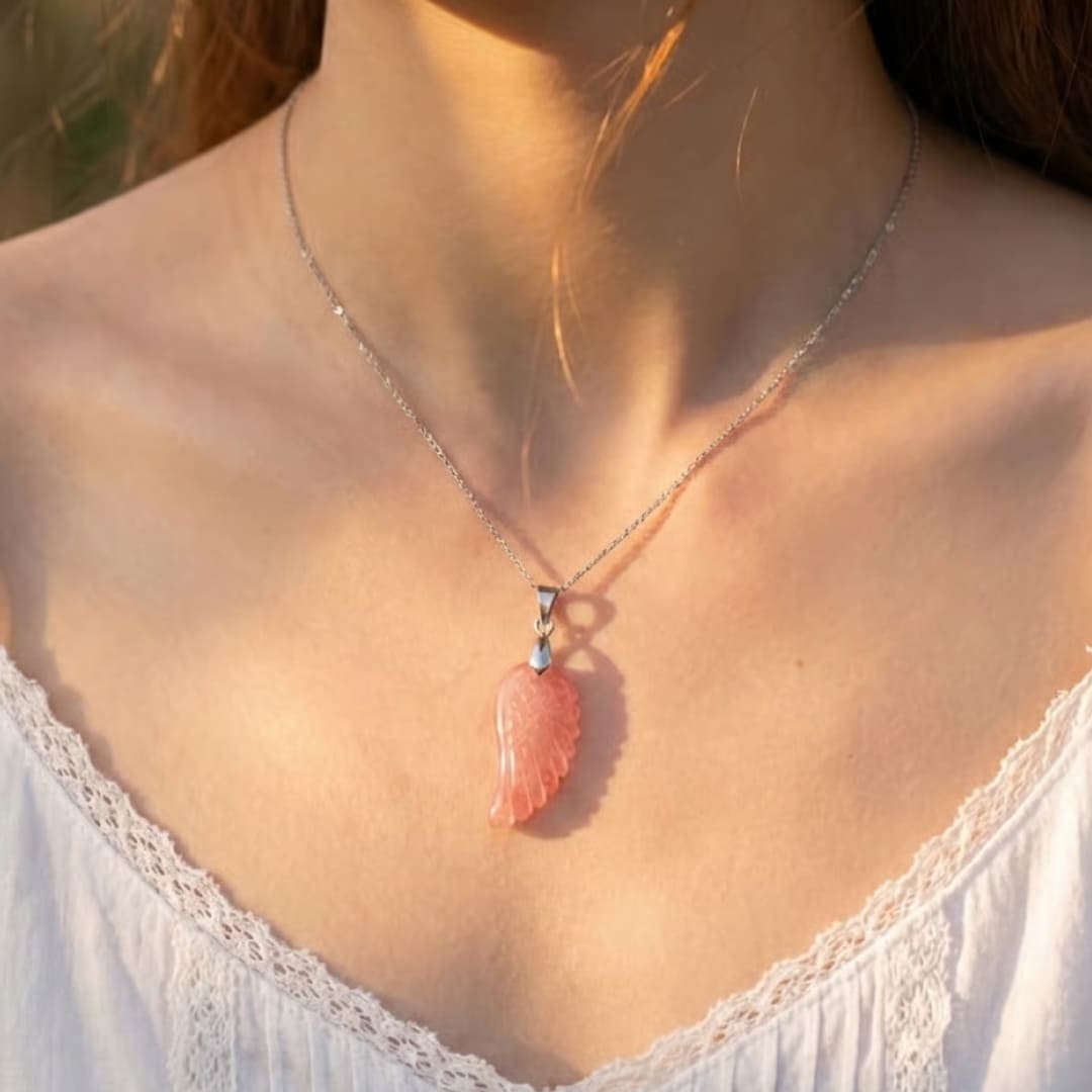 "Light Wing" Pendant in Natural Stone