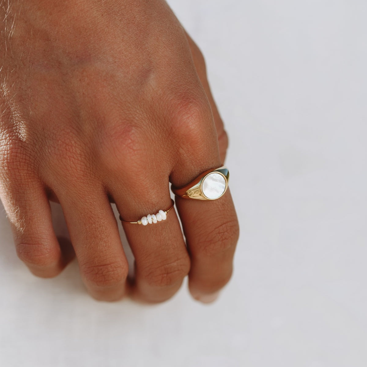 Perlina Pearl Row Ring