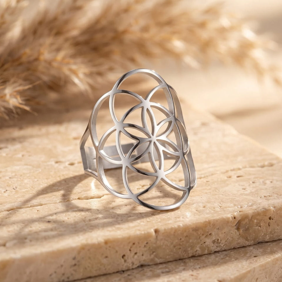 "Seed of Life" Adjustable Ring