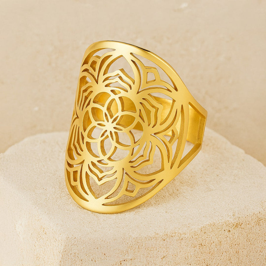 "Mandala Flower" Adjustable Ring