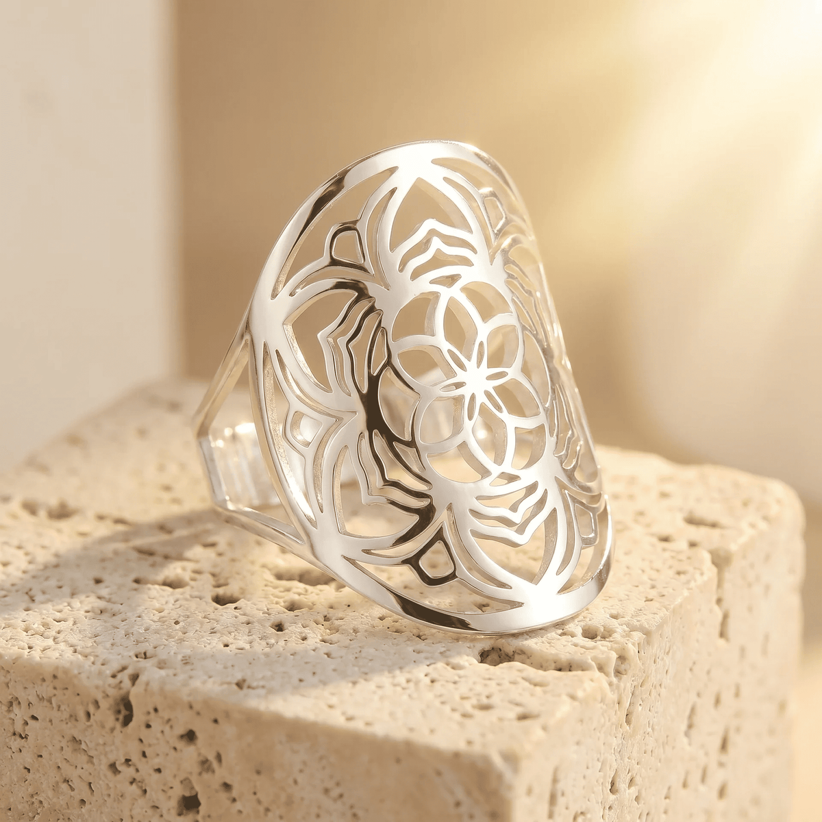 "Mandala Flower" Adjustable Ring