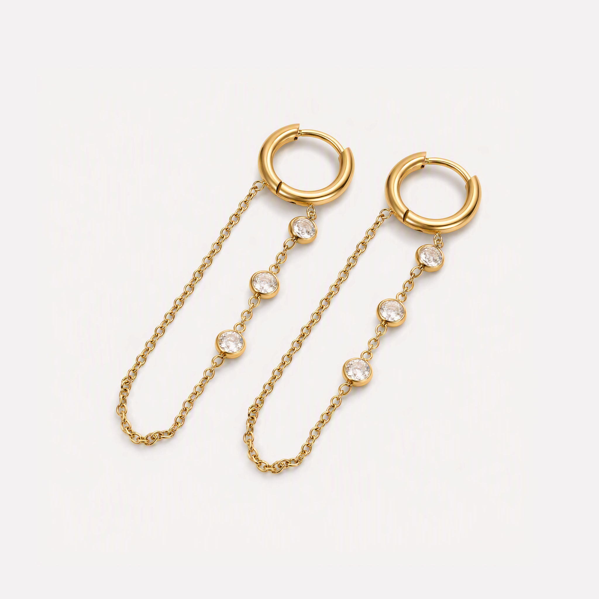 Ottilia Crystal Chain Hoops