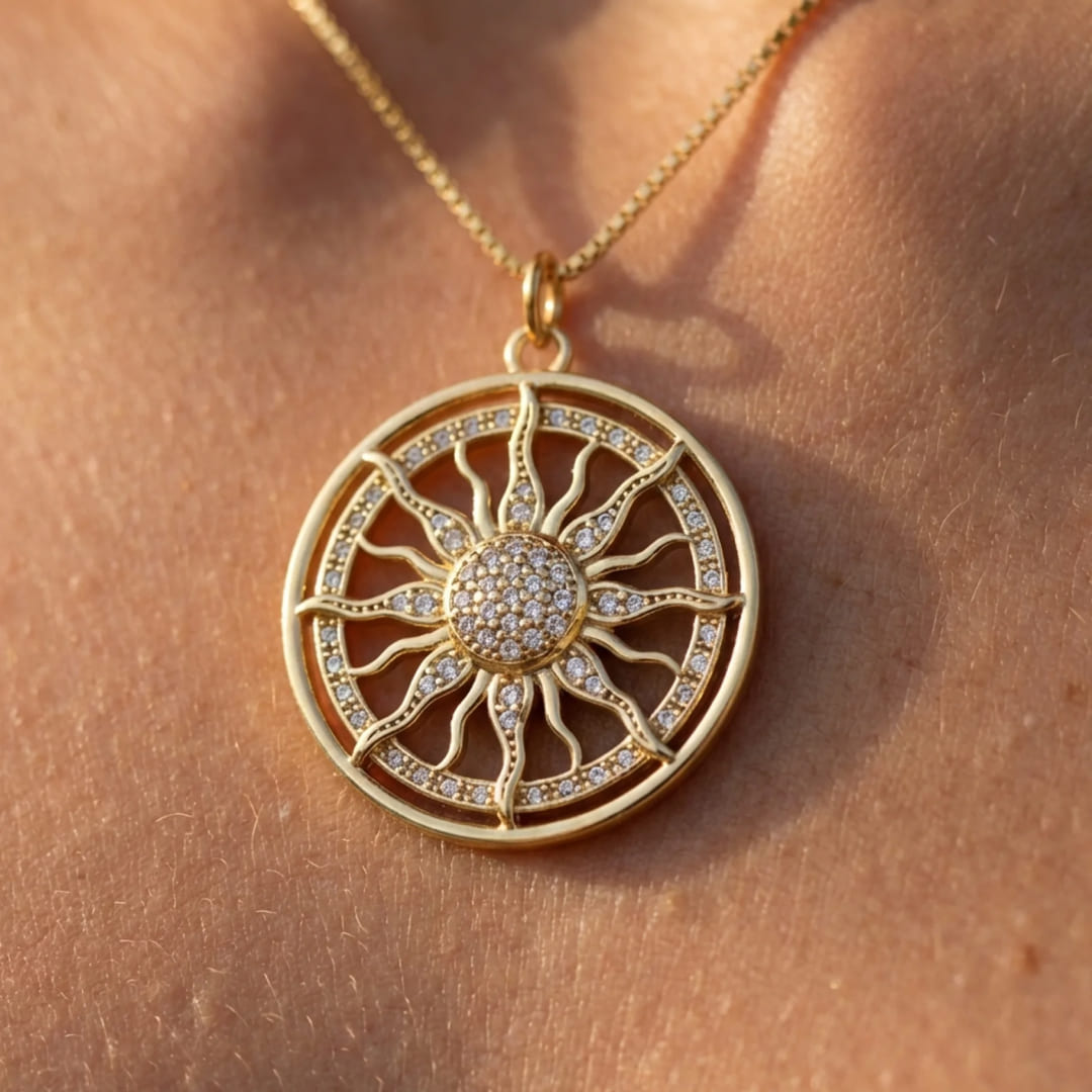 "Inner Radiance" Golden Sun Necklace