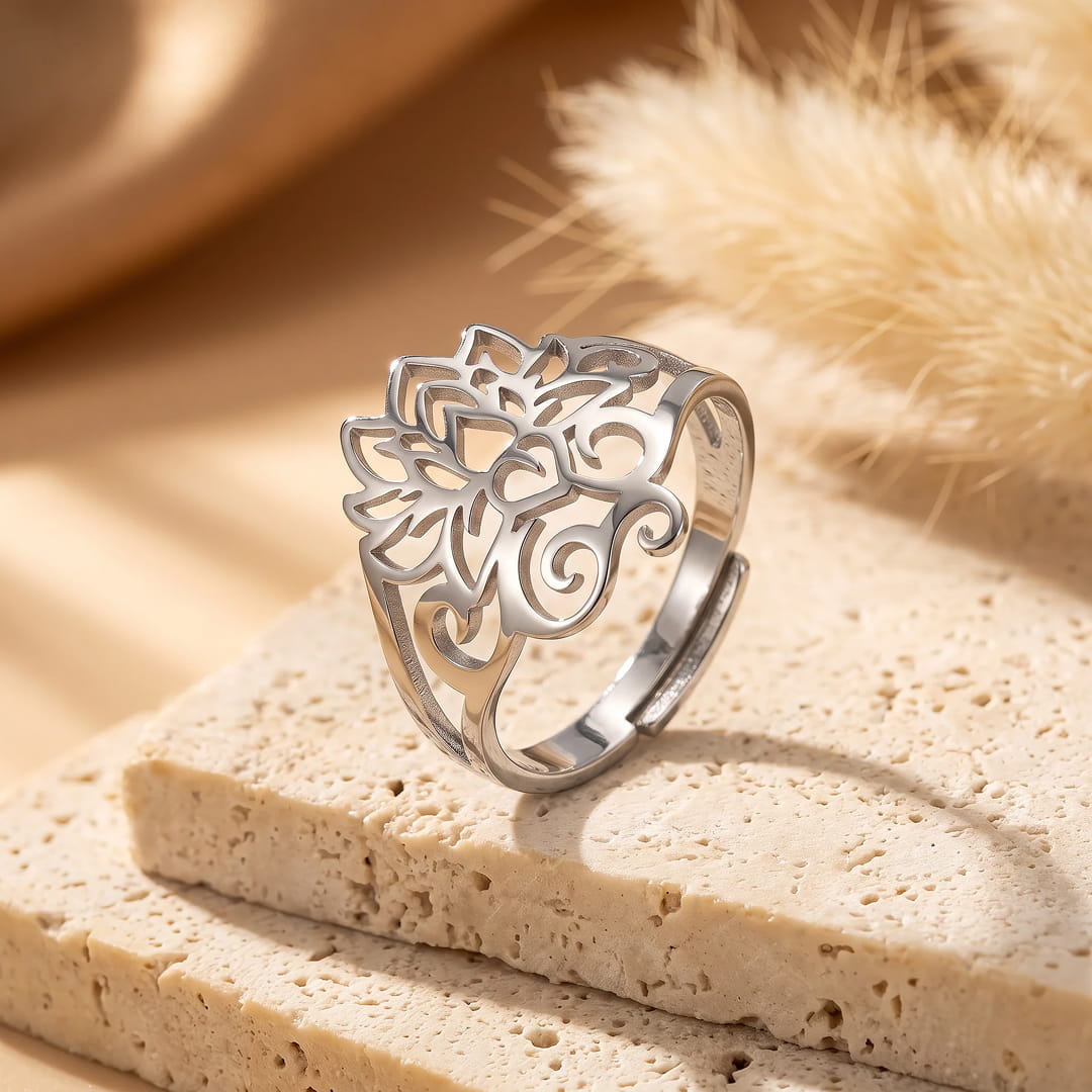 "Bohemian Lotus" Adjustable Ring