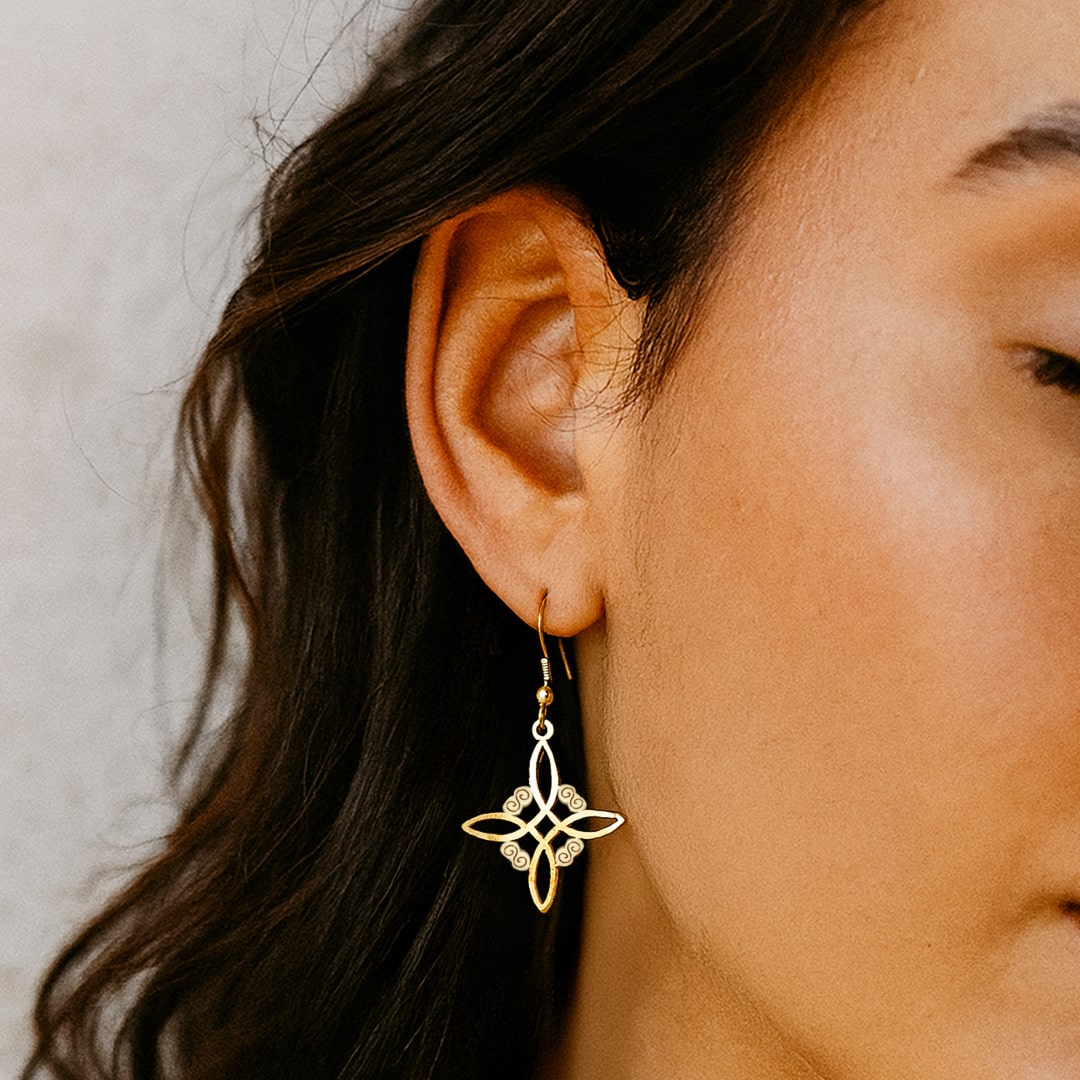 "Shield" Earrings in Protection Knot