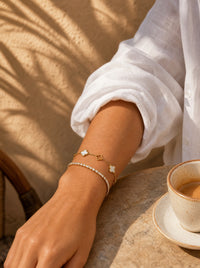 Viola Clover Bracelet stacked with Bianca Tennis Bracelet